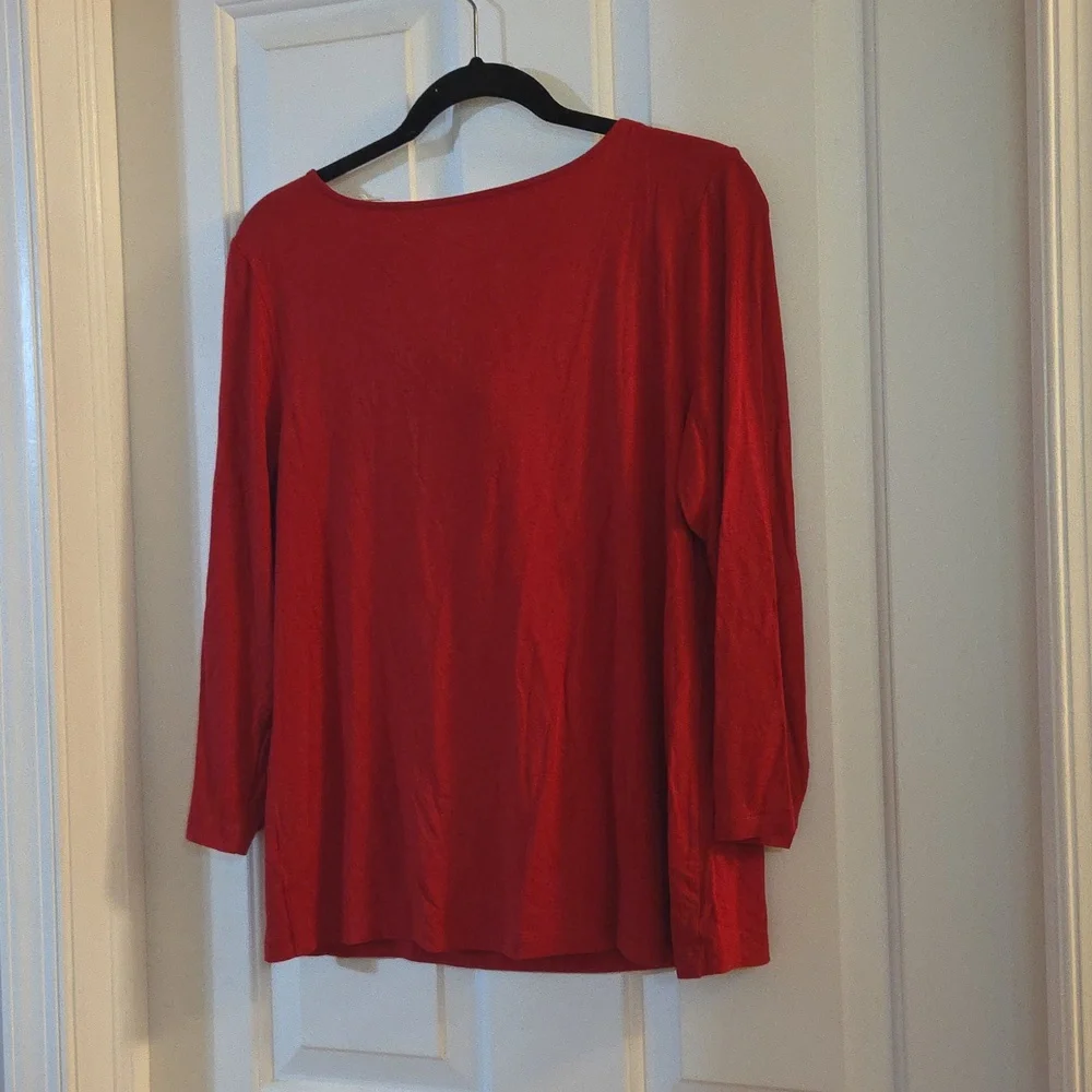 Chicos Red Cowl Neck Top Medium